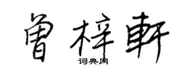 王正良曾梓軒行書個性簽名怎么寫