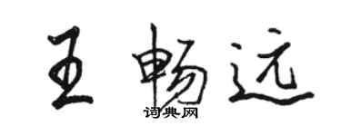 駱恆光王暢遠行書個性簽名怎么寫