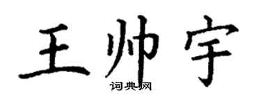丁謙王帥宇楷書個性簽名怎么寫