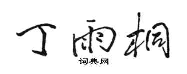 駱恆光丁雨桐行書個性簽名怎么寫