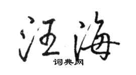 駱恆光汪海行書個性簽名怎么寫