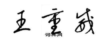 梁錦英王重威草書個性簽名怎么寫