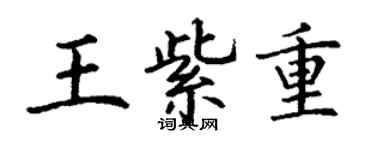 丁謙王紫重楷書個性簽名怎么寫