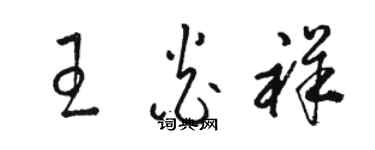 駱恆光王炎祥草書個性簽名怎么寫