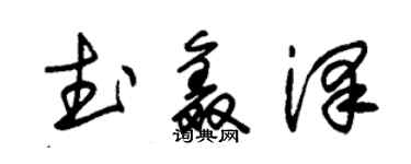 朱錫榮武鑫澤草書個性簽名怎么寫