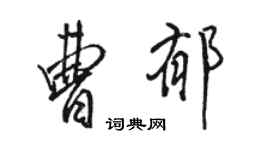 駱恆光曹郁行書個性簽名怎么寫