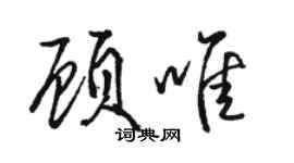 駱恆光顧唯行書個性簽名怎么寫