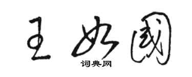 駱恆光王如國草書個性簽名怎么寫