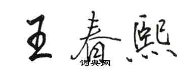 駱恆光王春熙行書個性簽名怎么寫