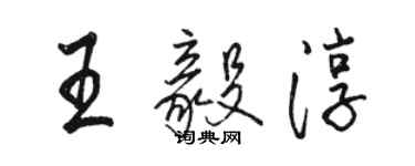 駱恆光王毅淳行書個性簽名怎么寫