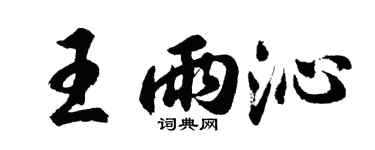 胡問遂王雨沁行書個性簽名怎么寫