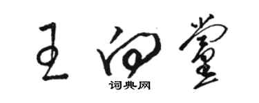 駱恆光王向黨草書個性簽名怎么寫