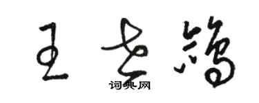 駱恆光王世鴿草書個性簽名怎么寫