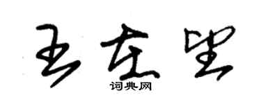 朱錫榮王在望草書個性簽名怎么寫