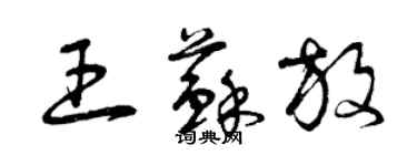 曾慶福王蘇放草書個性簽名怎么寫