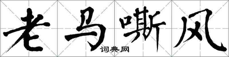 翁闓運老馬嘶風楷書怎么寫
