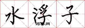 何伯昌水浮子楷書怎么寫