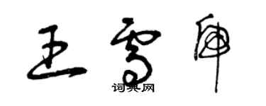 曾慶福王雪虎草書個性簽名怎么寫