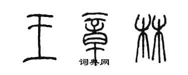 陳墨王章林篆書個性簽名怎么寫