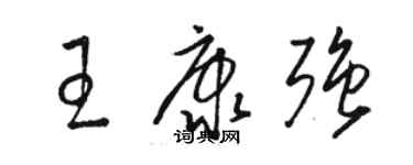 駱恆光王康強草書個性簽名怎么寫