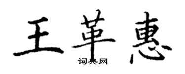 丁謙王革惠楷書個性簽名怎么寫