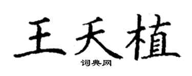 丁謙王夭植楷書個性簽名怎么寫