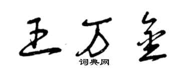 曾慶福王萬金草書個性簽名怎么寫