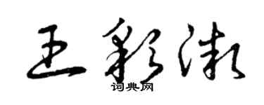 曾慶福王彩微草書個性簽名怎么寫