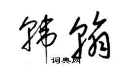 梁錦英韓翰草書個性簽名怎么寫