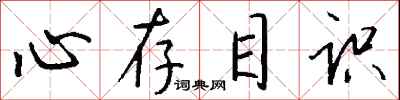 心存目識怎么寫好看