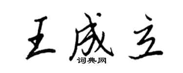 王正良王成立行書個性簽名怎么寫