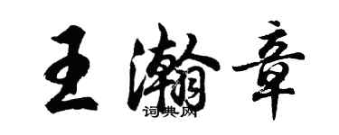 胡問遂王瀚章行書個性簽名怎么寫