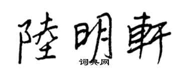 王正良陸明軒行書個性簽名怎么寫