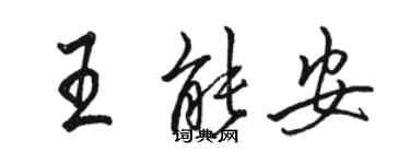 駱恆光王能安行書個性簽名怎么寫