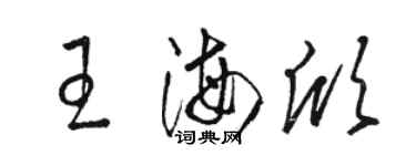 駱恆光王海欣草書個性簽名怎么寫