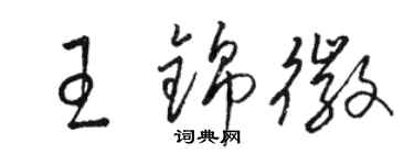 駱恆光王錦徽草書個性簽名怎么寫