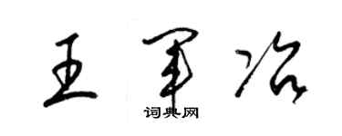 梁錦英王軍冶草書個性簽名怎么寫