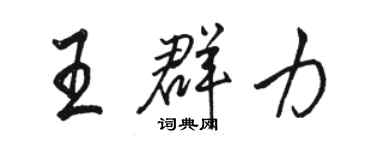 駱恆光王群力行書個性簽名怎么寫