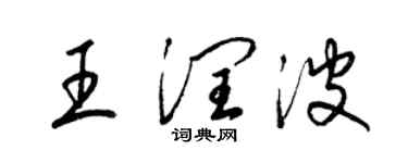 梁錦英王潤波草書個性簽名怎么寫