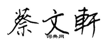 王正良蔡文軒行書個性簽名怎么寫