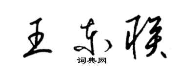 梁錦英王東聯草書個性簽名怎么寫