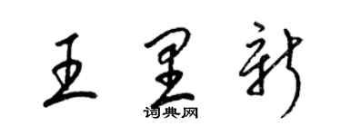 梁錦英王里新草書個性簽名怎么寫