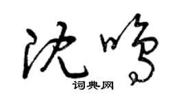 曾慶福沈鳴草書個性簽名怎么寫