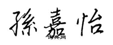 王正良孫嘉怡行書個性簽名怎么寫