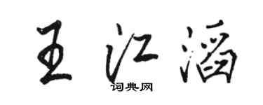 駱恆光王江滔行書個性簽名怎么寫