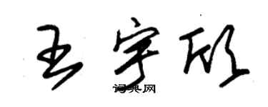 朱錫榮王宇欣草書個性簽名怎么寫