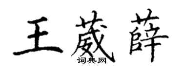 丁謙王葳薛楷書個性簽名怎么寫