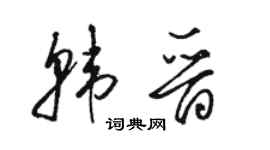 駱恆光韓晉草書個性簽名怎么寫