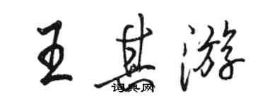 駱恆光王其遊行書個性簽名怎么寫