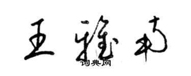 梁錦英王雅南草書個性簽名怎么寫